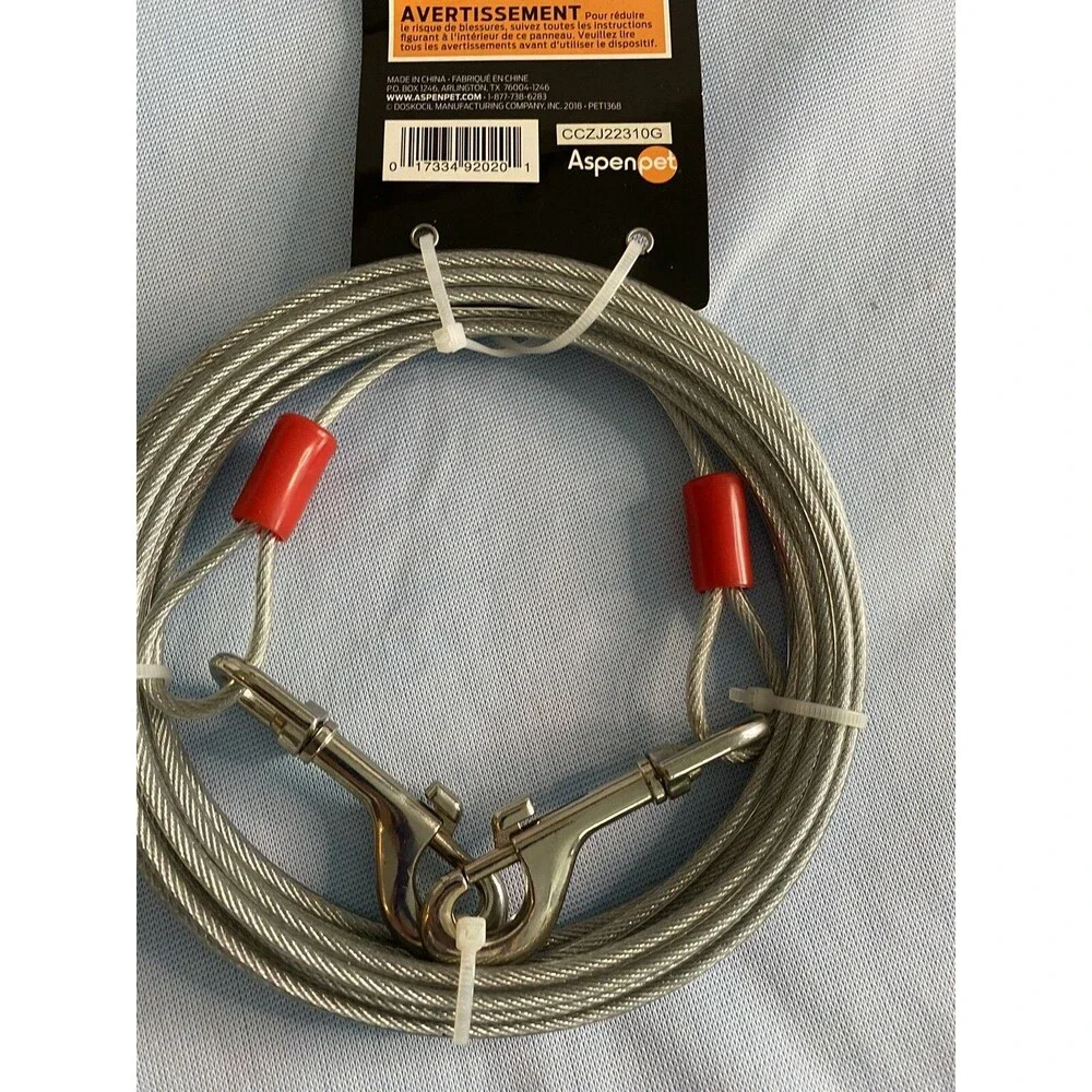 Petmate 1700-Pound Break Strength Tieout Cable, 20 - Feet Silver